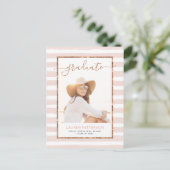 Glam Rose Gold Photo Graduation Party Invitation (Debout devant)