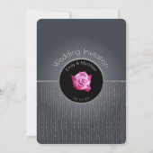 Glam Rose Rose Silver Gris Faire-part de mariage (Dos)