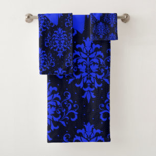 Glam Royal Bleu Bow Bleu dentelle noir