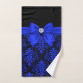 Glam Royal Blue Bow-Blue Lace-Black Bad Handdoek (Handdoek)
