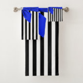 Glam Royal Blue Bow-Pinstripes-Black Bad Handdoek (Insitu)