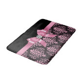 Glam Roze Bow-Roze kant-zwart Badmat (Gekanteld)