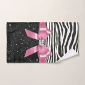Glam Roze Bow-Zebra Afdrukken - Zwarte pekeltjes Bad Handdoek (Handdoek)