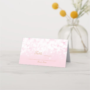 Glam Roze Chic Bokeh Glamour Lichten Tafel Nummer