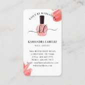 Glam roze druppels nagelachtig potmonogram visitekaartje (Achterkant)