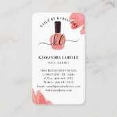 Glam roze druppels nagelachtig potmonogram visitekaartje (Achterkant)