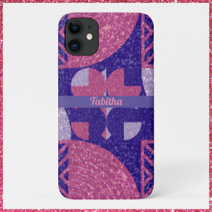 Glam roze en Paarse geometrische iPhone 11 Hoesje