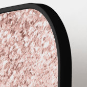 Glam Roze Glitter - Aangepaste naam en Initiaal Pickleball Paddle (Links Detail)