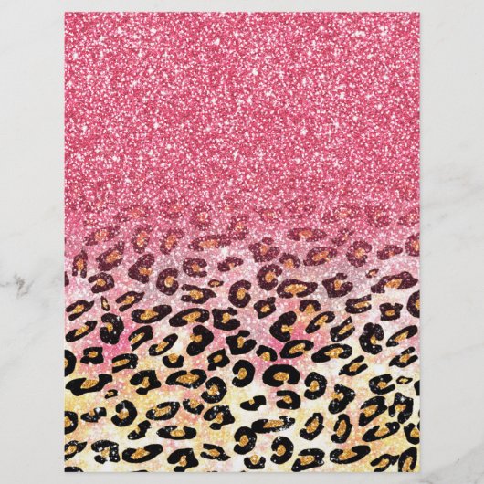 Glam Roze Glitter Luipaard Patroon Flyer (Voorkant)