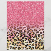 Glam Roze Glitter Luipaard Patroon Flyer (Achterkant)