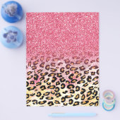 Glam Roze Glitter Luipaard Patroon Flyer (Enkel)
