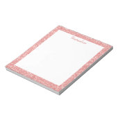 Glam Roze glitter Sparkle Border aanpassen Notitieblok (Gedraaid)