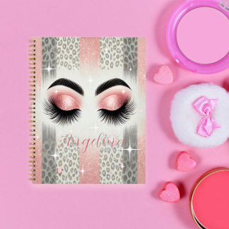 Glam Roze Glitter Wimpers Notitieboek