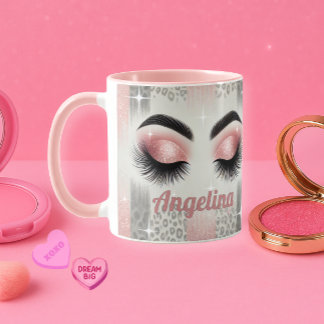 Glam Roze Glitter Wimpersmok Mok