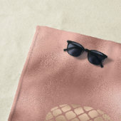 Glam Roze Glitz Goud Ananassen Strandlaken (In situ)