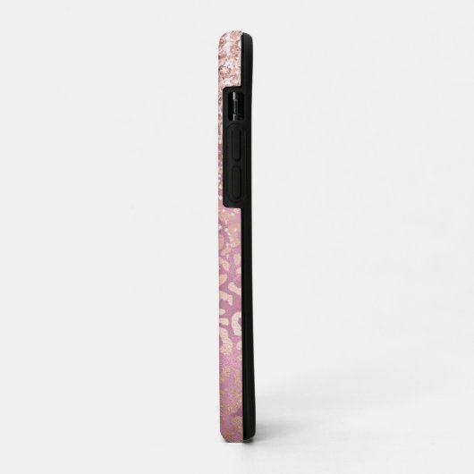 Glam Roze Glitzy Glitter Leopard Print Case-Mate iPhone Case (Achterkant/links)