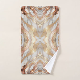 Glam Roze Goud Luxe Trendy Marmer Vlinder Bad Handdoek