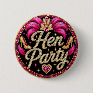 Glam Roze Goud Showgirl Hen Party Las Vegas Ronde Button 5,7 Cm