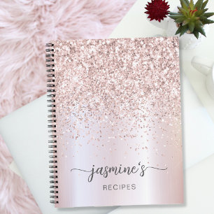 Glam Roze Gouden Glitter Kookboek Recept Naam Notitieboek