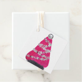 Glam Roze Kerstboom Bedankjes Labels