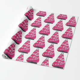 Glam Roze Kerstboom Cadeaupapier