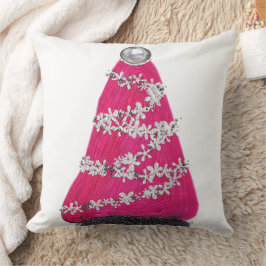 Glam Roze Kerstboom Kussen