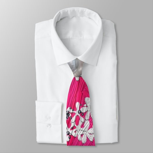 Glam Roze Kerstboom Stropdas (Gebonden)