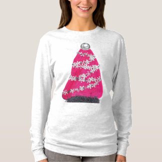 Glam Roze Kerstboom T-shirt