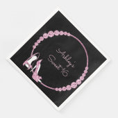 Glam Roze pompen en diamanten - Aangepast Servet (Hoek)