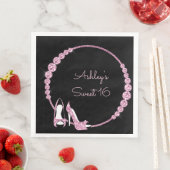 Glam Roze pompen en diamanten - Aangepast Servet (Insitu)