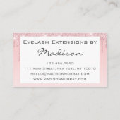 Glam roze Rose Gold Glitter Drift Eyelash Visitekaartje (Achterkant)