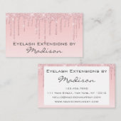 Glam roze Rose Gold Glitter Drift Eyelash Visitekaartje (Voorkant / Achterkant)