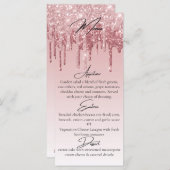 Glam Roze Rose Gold Glitter Drip Elegant Menu (Voorkant / Achterkant)