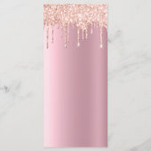 Glam roze roze goudglitterdruppels Birthday Progra Programma (Achterkant)