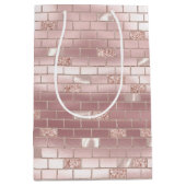 Glam Roze Roze Stenen Bruiloftsfeest Medium Cadeauzakje (Voorkant)