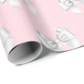 Glam Roze Roze Witte Strikken Tiffany Thema NYC Cadeaupapier (Rol Hoek)