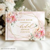 Glam Roze Rozen Gouden Glitter Bruidsmeisjesfeest Gastenboek