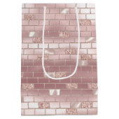 Glam Roze Stenen Bruidsdouche Medium Cadeauzakje (Achterkant)