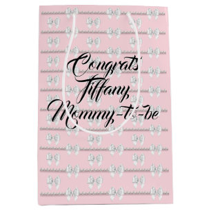 Glam Roze Tiffany Parels Thema Baby Shower Medium Cadeauzakje