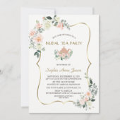 Glam Roze Witte Bloemstuk Gouden Lijst Bruiloft Th Kaart (Voorkant)