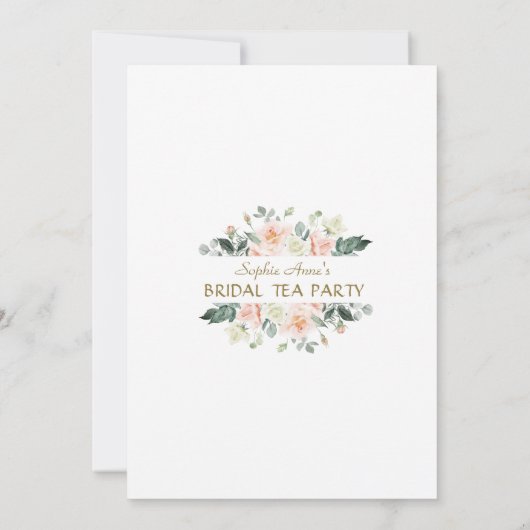 Glam Roze Witte Bloemstuk Gouden Lijst Bruiloft Th Kaart (Achterkant)