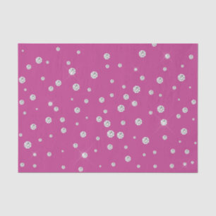 Glam Roze Witte Diamanten Bruiloft Feest Tissuepapier