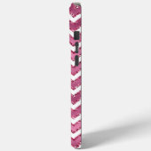Glam Roze Witte Zigzag Stripes Case-Mate iPhone Case (Achterkant / Links)