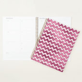 Glam Roze Witte Zigzag Stripes Planner (Display)