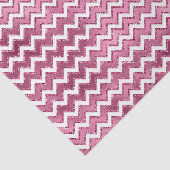 Glam Roze Witte Zigzag Stripes Tissuepapier (Detail)