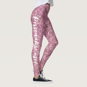 Glam Roze Zand Zeemeermin Glitter - AANGEPASTE TEK Leggings