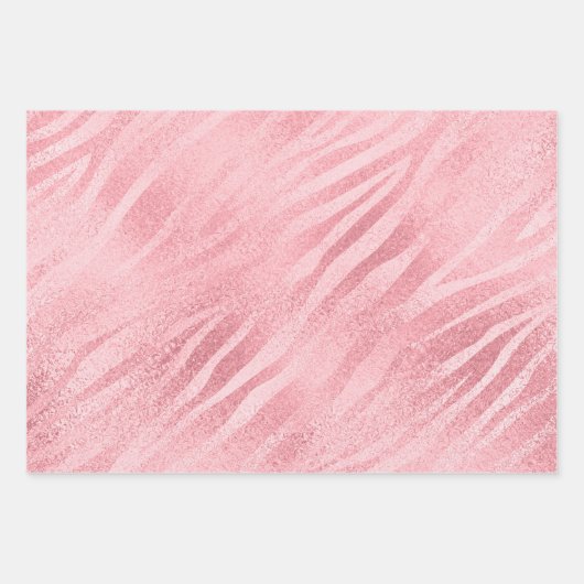 Glam Roze Zebra Print Inpakpapier Vel (Voorkant 3)