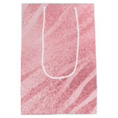 Glam Roze Zebra Print Medium Cadeauzakje (Achterkant)