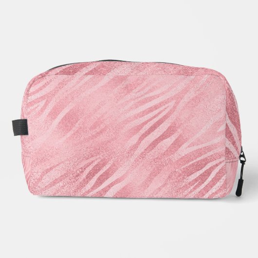 Glam Roze Zebra Print Toilettasje (Voorkant)