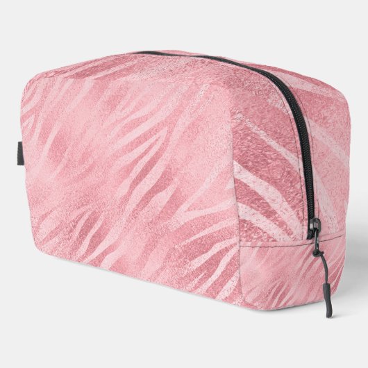 Glam Roze Zebra Print Toilettasje (Rechterhoek)